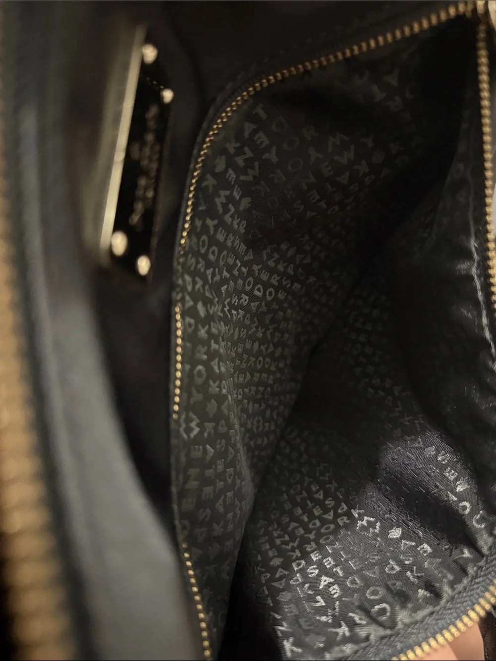 kate spade Black Shoulder Tote with Gold Hardware